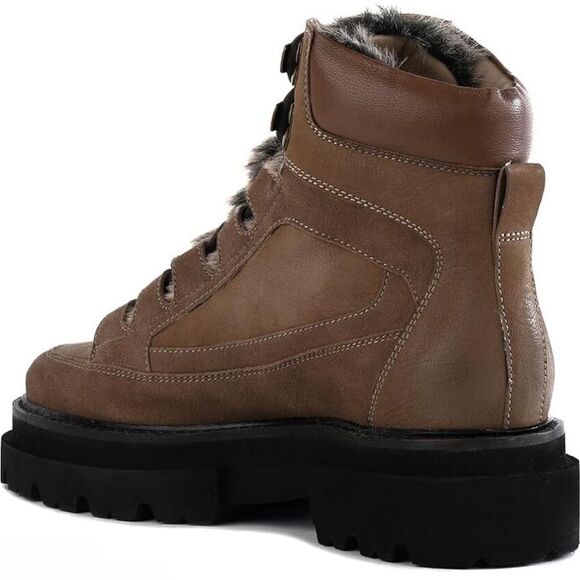 Seychelles‎ From The Start Leather Boots Faux Fur Accents in Brown Size 7 NWOB - Picture 3 of 11